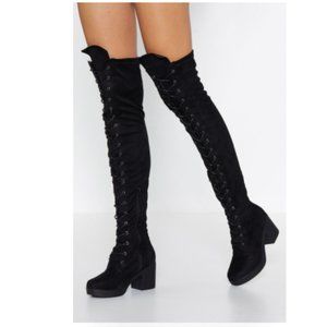 lace up over the knee boots